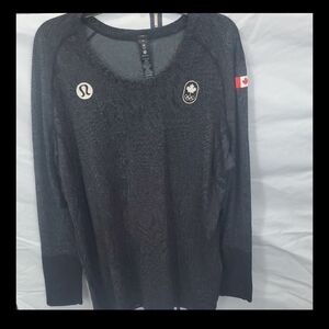 Lululemon Black Sparkly Swiftly Tech Long Sleeve Shirt Size 20